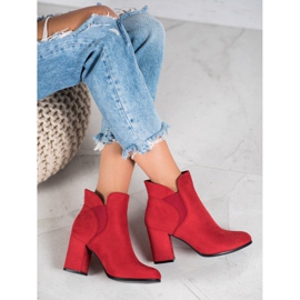 Marquiz Botines de ante sin cordones rojo 5