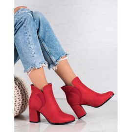 Marquiz Botines de ante sin cordones rojo 4