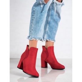 Marquiz Botines de ante sin cordones rojo 3