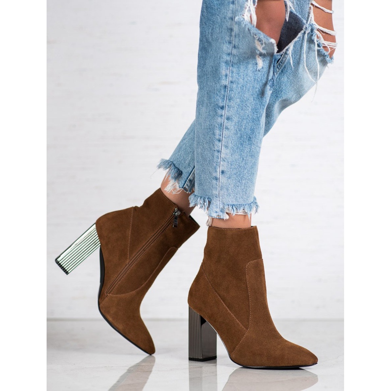 Goodin Botas de cuero sexy marrón 2