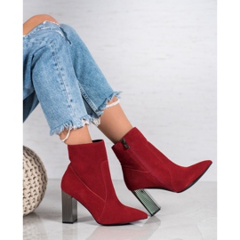 Goodin Botas de cuero sexy rojo 4