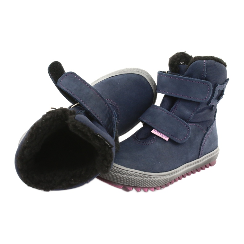 Botas botas con membrana Mazurek 1352 azul marino rosa 4