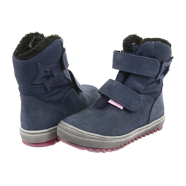 Botas botas con membrana Mazurek 1352 azul marino rosado 3