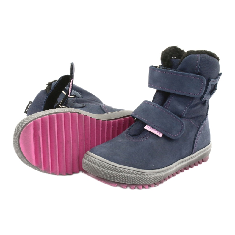 Botas botas con membrana Mazurek 1353 azul marino rosado 5
