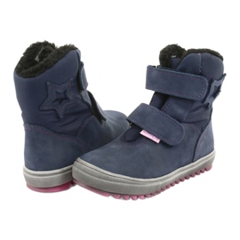 Botas botas con membrana Mazurek 1353 azul marino rosado 3
