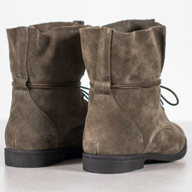 Filippo Botas de cuero clásicas gris 5