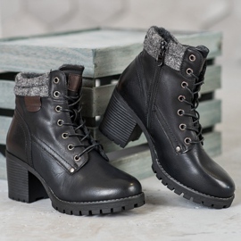 SHELOVET Botines con cordones en un poste negro 1