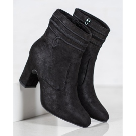 Kylie Botas de ante de tacón alto negro 3