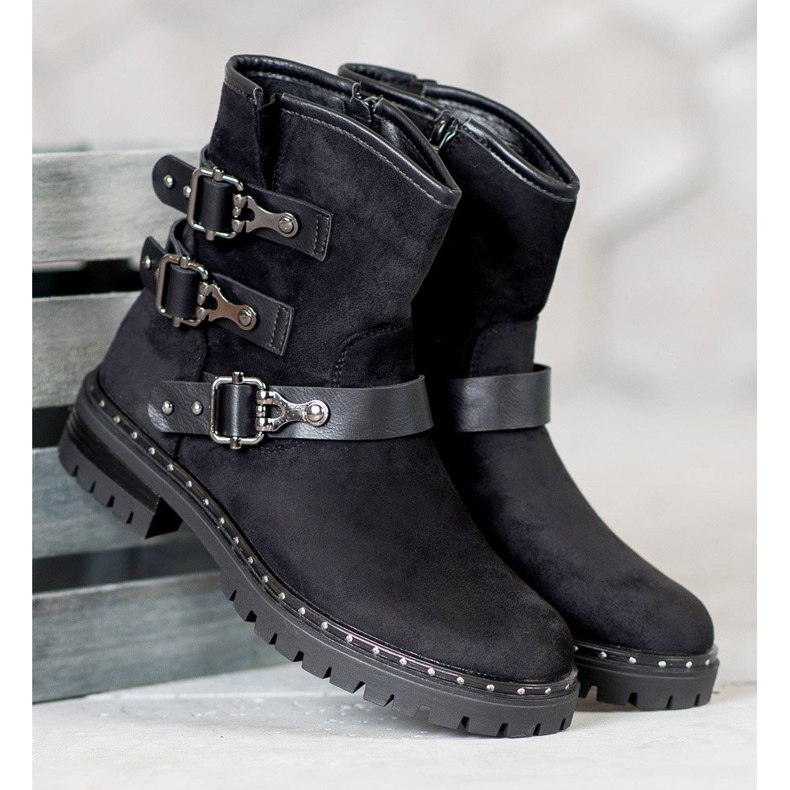 Lovery Trabajadores de gamuza negro 1