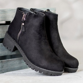 Diamantique Botines negros con cremallera 4