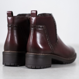 Filippo Botas granate con cuero ecológico rojo 5