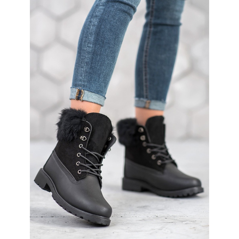 SHELOVET Tramperos con piel negro 1