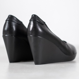 J. Star Bombas de cuña clásicas negro 6