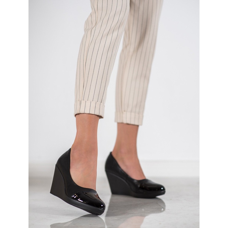 J. Star Bombas de cuña negro 2