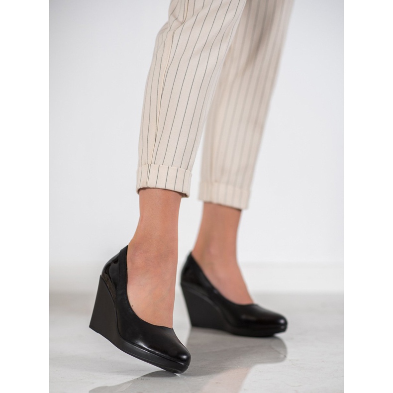 J. Star Bombas de cuña negro 2