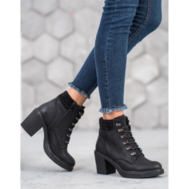 Queen Vivi Botas con cordones con cuero ecológico negro 2