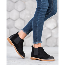 SDS Botas Chelsea de piel negro 1