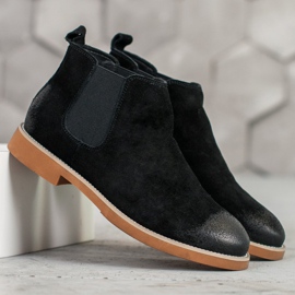 SDS Botas Chelsea de piel negro 3