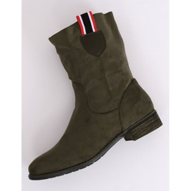 Botines planos verdes para mujer 99-110 Oliva 3