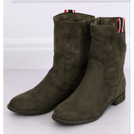 Botines planos verdes para mujer 99-110 Oliva 1 Botines planos verdes para mujer 99-110 Oliva 1
