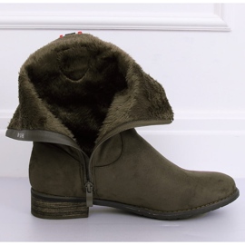 Botines planos verdes para mujer 99-110 Oliva 2