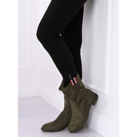 Botines planos verdes para mujer 99-110 Oliva 4