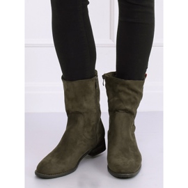 Botines planos verdes para mujer 99-110 Oliva 5