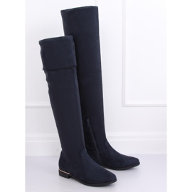 Botas mosqueteras con tacón plano, azul marino 0-76 Azul 1
