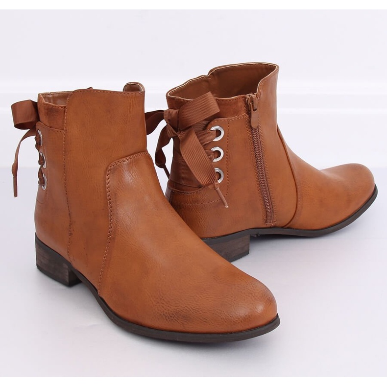 Botas de mujer planas camel 1184-PA Camel marrón 2