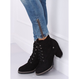 Botas negras de tacón alto con cordones 7081 Black negro 3