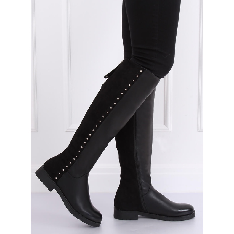 Botas de montar con aislamiento grueso negro G3369A Negro 1 Botas de montar con aislamiento grueso negro G3369A Negro 1