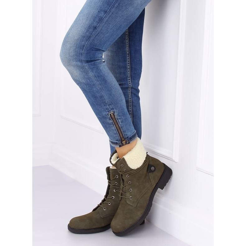 Botas verdes con cordones K-9926 Green 2 Botas verdes con cordones K-9926 Green 2