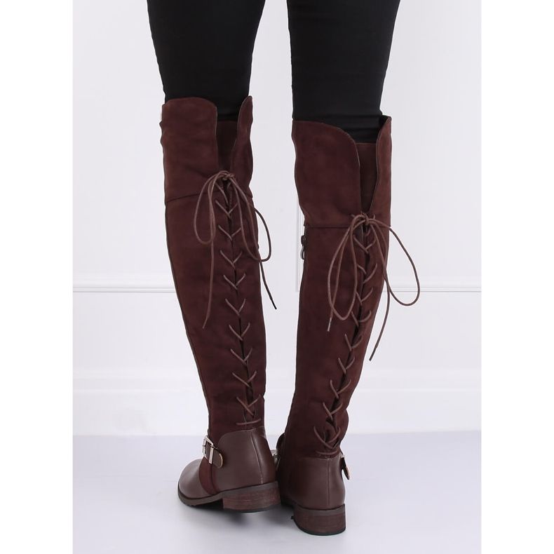 Botas mosqueteras con tacón plano marrón 688-3 Marrón 1 Botas mosqueteras con tacón plano marrón 688-3 Marrón 1