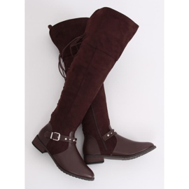 Botas mosqueteras con tacón plano marrón 688-3 Marrón 4