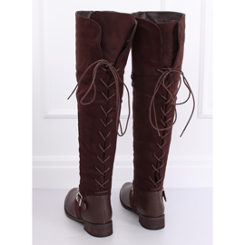 Botas mosqueteras con tacón plano marrón 688-3 Marrón 5