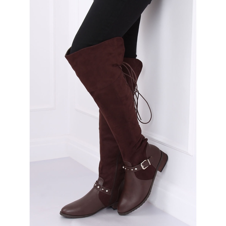 Botas mosqueteras con tacón plano marrón 688-3 Marrón 2 Botas mosqueteras con tacón plano marrón 688-3 Marrón 2