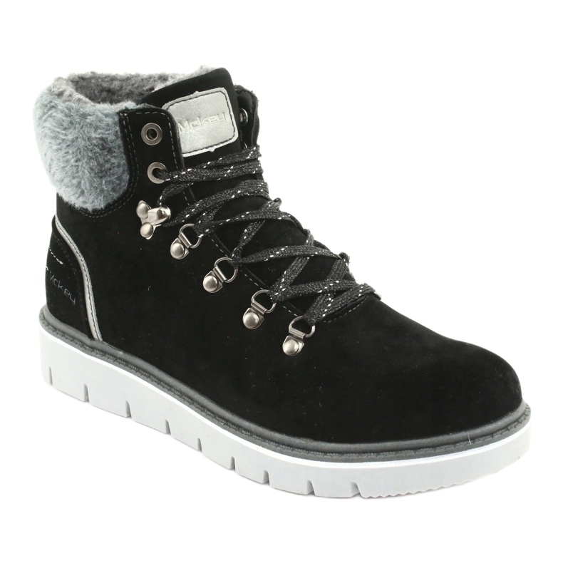Botas de invierno con cordones MCKEY 1072 negro gris 1