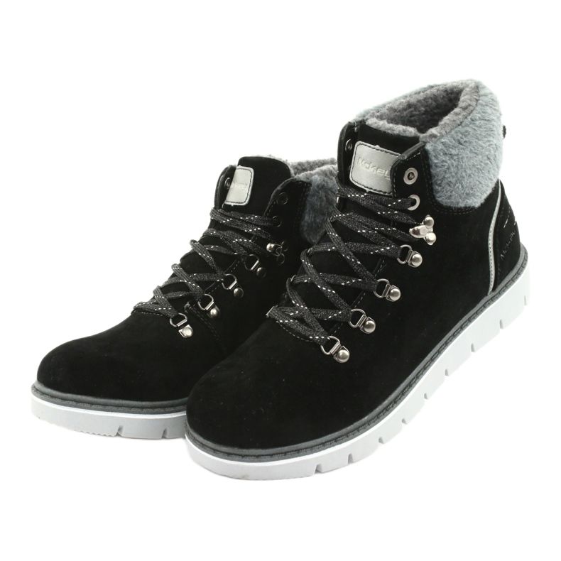 Botas de invierno con cordones MCKEY 1072 negro gris 3