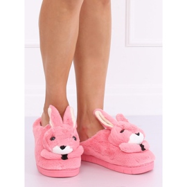 Pantuflas mujer conejitos rosa oscuro MA17 Rojo 2