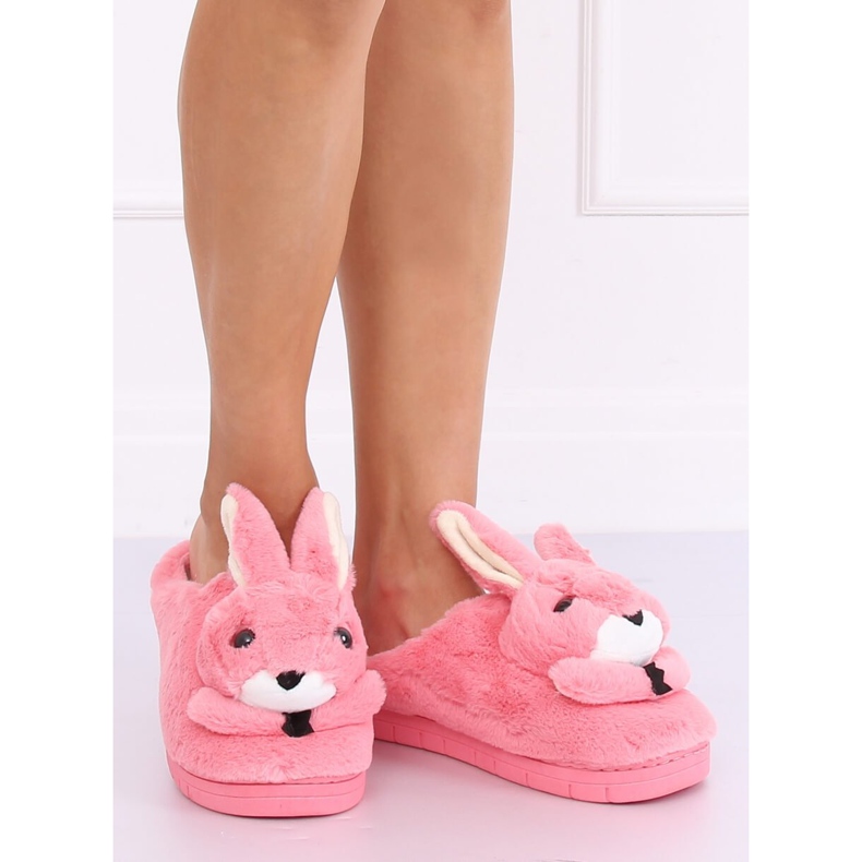 Pantuflas mujer conejitos rosa oscuro MA17 Rojo 2