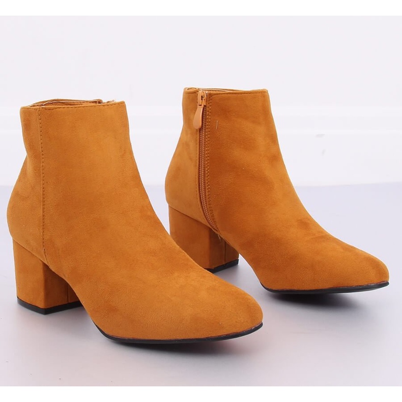Botas de miel de tacón bajo YQ216P Amarillo II Calidad marrón 2