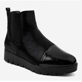 Botas planas negras con banda elástica KLS-83-1 negro 1
