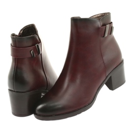 M.Daszyński Botas en la cremallera con aislamiento Daszyński SA153 claret rojo multicolor 4