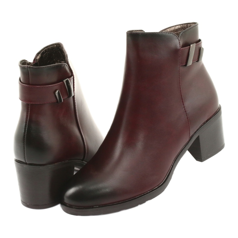 M.Daszyński Botas en la cremallera con aislamiento Daszyński SA153 claret rojo multicolor 4 M.Daszyński Botas en la cremallera con aislamiento Daszyński SA153 claret rojo multicolor 4