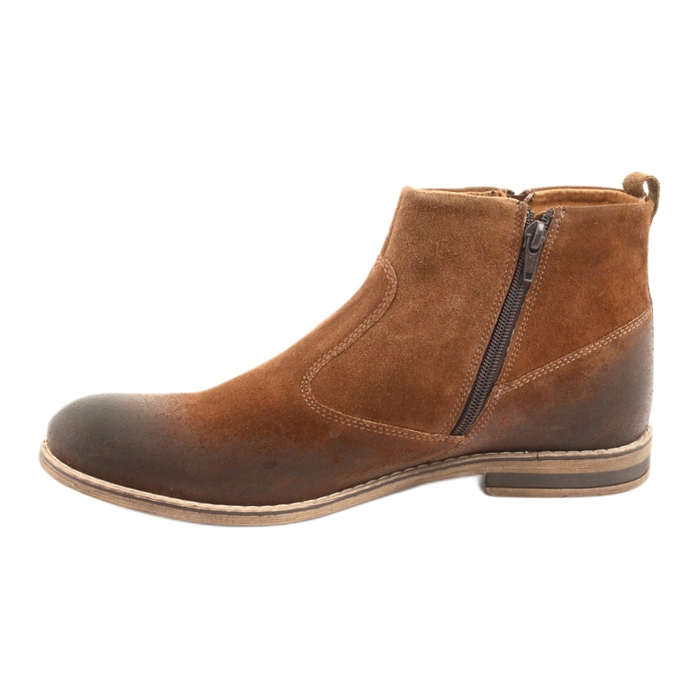 Zapato de ante con cremallera Riko 859 camel marrón 2