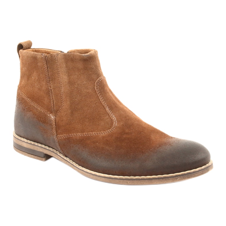 Zapato de ante con cremallera Riko 859 camel marrón 1