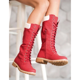 Seastar Botas cálidas con cordones rojo 1