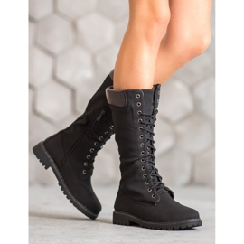 Seastar Botas cálidas con cordones negro 2