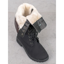 Seastar Botas cálidas con cordones negro 1