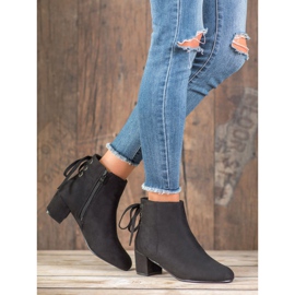 Forever Folie Botines de ante con lazo negro 3